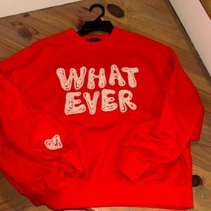 Forever 21 Red Graphic Crewneck Sweater